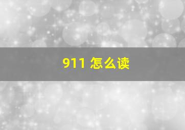 911 怎么读